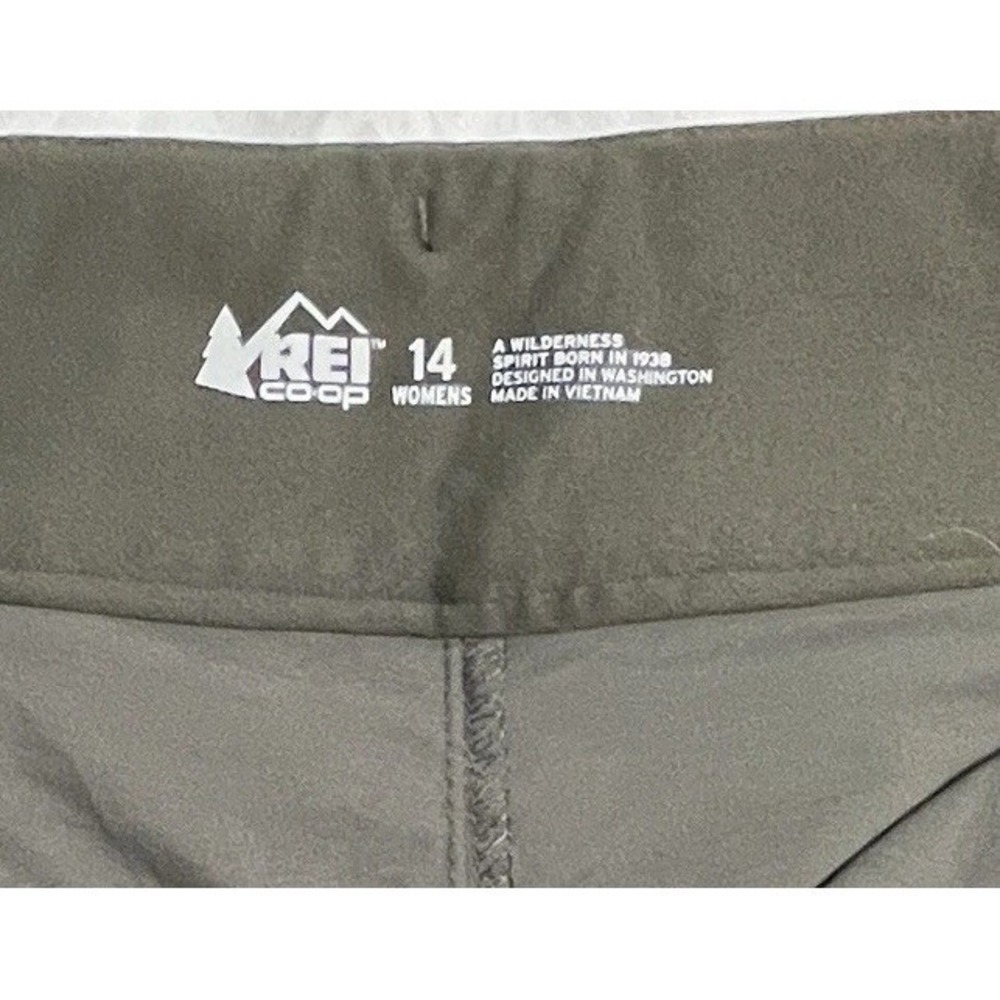 REI Co-op Women's Hiking Trail Shorts Olive Green Mid Rise Size 14 Outdoors - Picture 4 of 12
